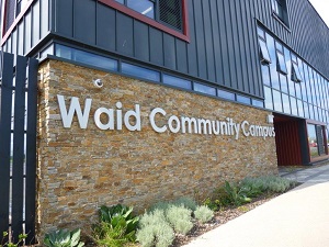 photo of the exterior of Waid High School photo of the exterior of Waid High School